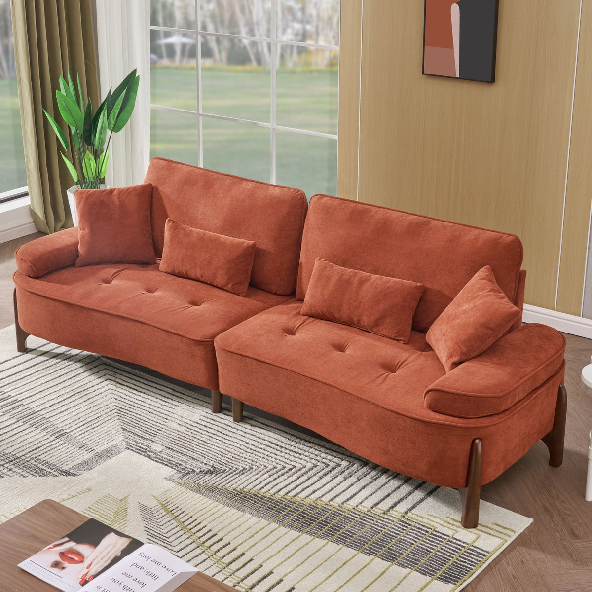 Comfortable Deep Seated Sofa With Pillows by Unique Piece Furniture