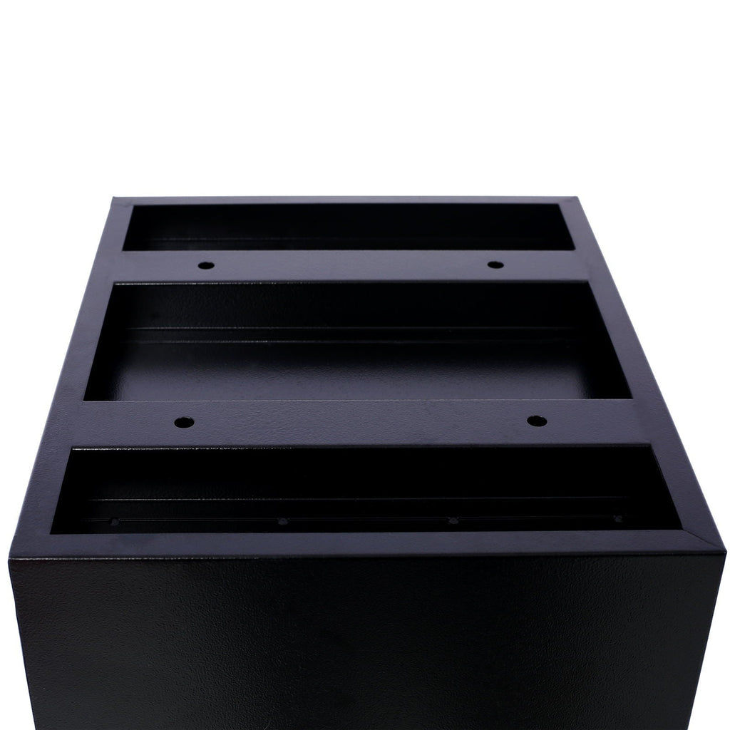 Package Delivery Box, Galvanized Steel Parcel Mailbox With Code Lock & Mounting Hardware, For Outdoor Porch, Curbside - White / Black by Unique Piece Furniture