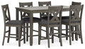 Caitbrook - Rect Drm Counter Table Set (Set of 7) - Gray by Unique Piece Furniture