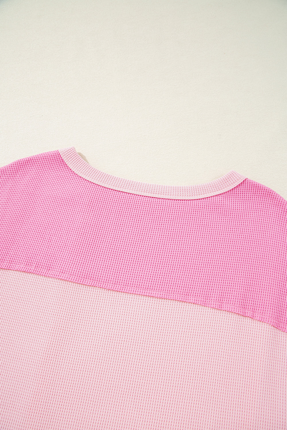 Pink Stripe Waffle Patchwork Loose T-Shirt by Wild and Free Boutique