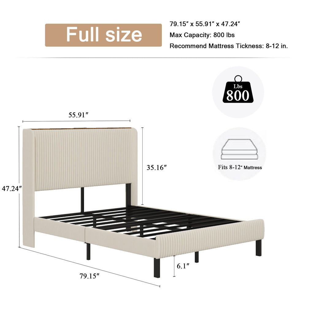 Platform Bed With Metal Frame And Charging Station by Unique Piece Furniture
