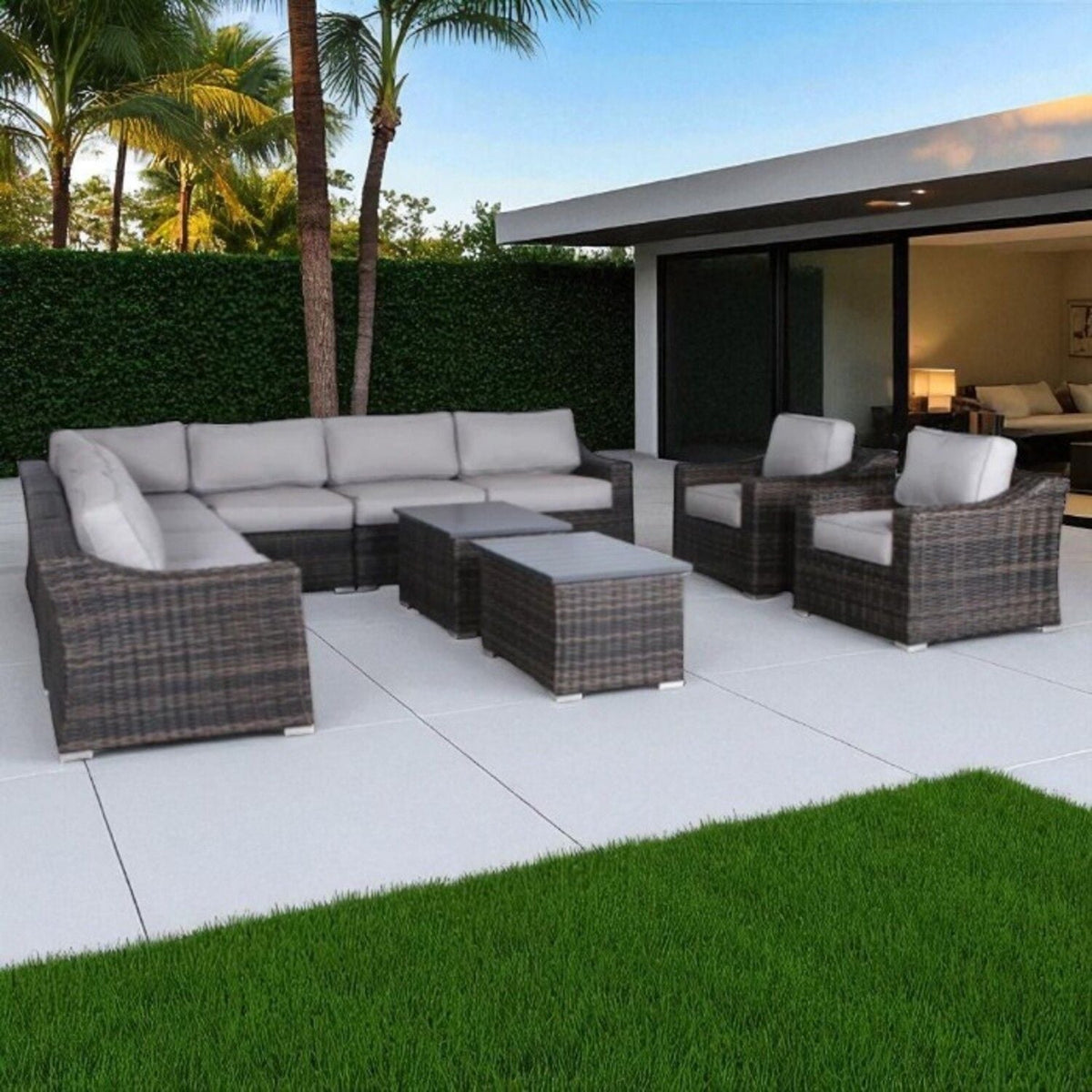 Stylish Sofa Seating Group With Cushions Perfect For Outdoor Gatherings by Unique Piece Furniture
