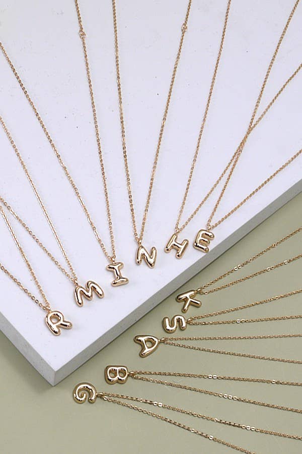 BALLOON BUBBLE PERSONALIZED INITIAL NECKLACE | 80N108 by Southern Satin