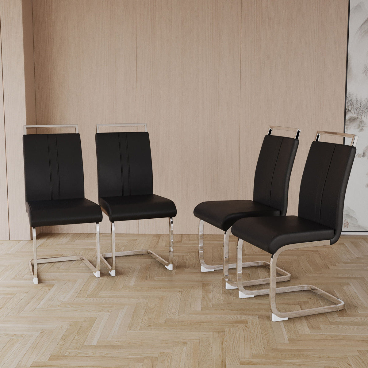 Modern Dining Chairs With Padded Seat, High Back by Unique Piece Furniture
