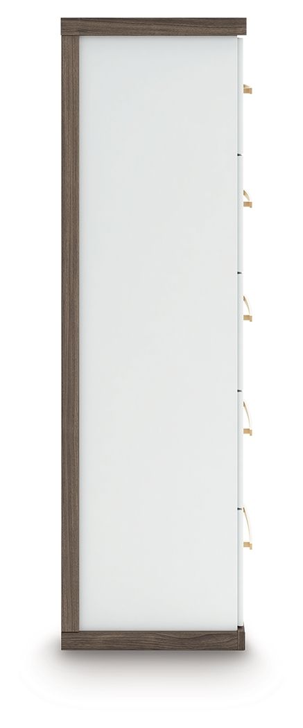 Kendanport - Five Drawer Chest - Brown / White by Unique Piece Furniture