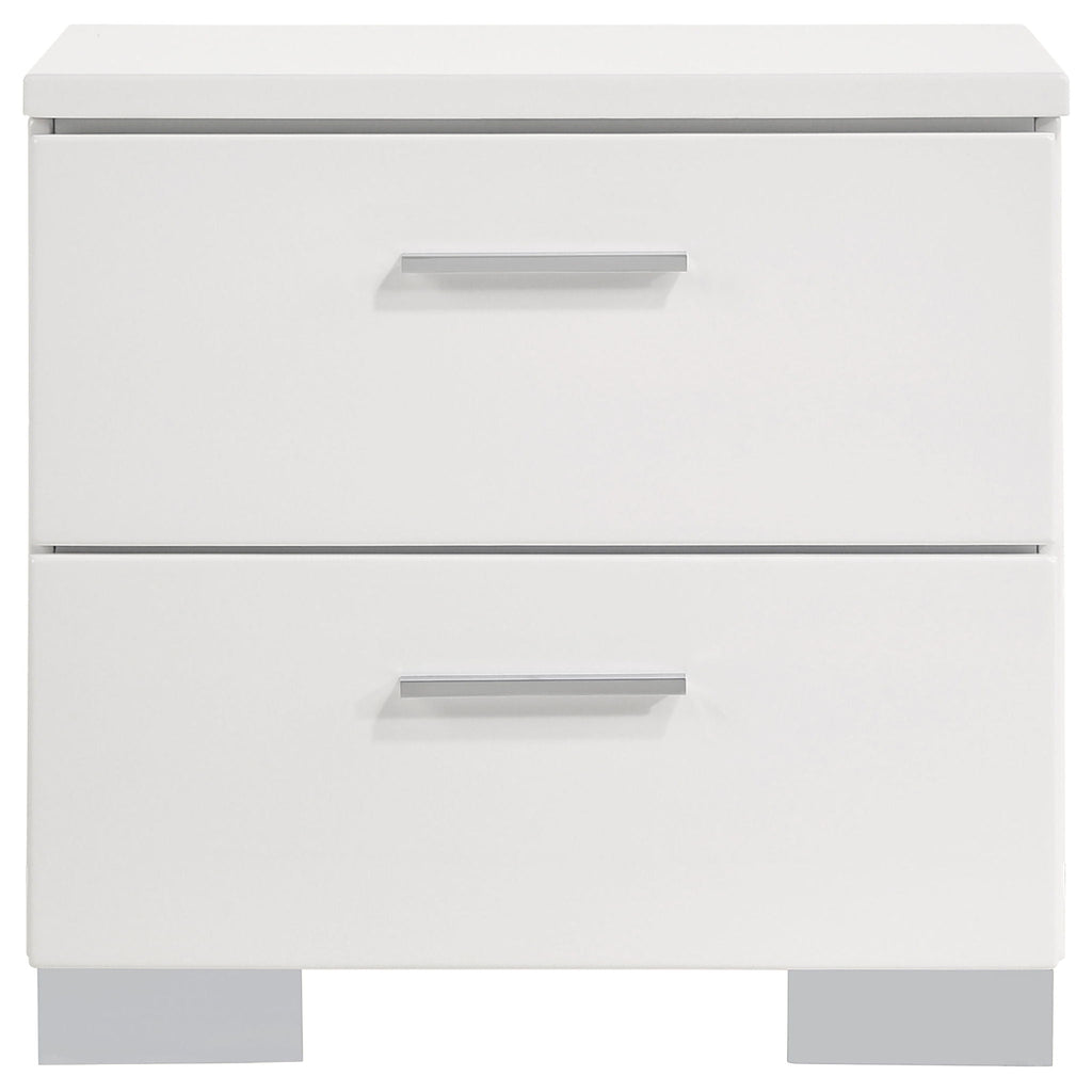 Felicity 2-drawer Nightstand White High Gloss by Unique Piece Furniture