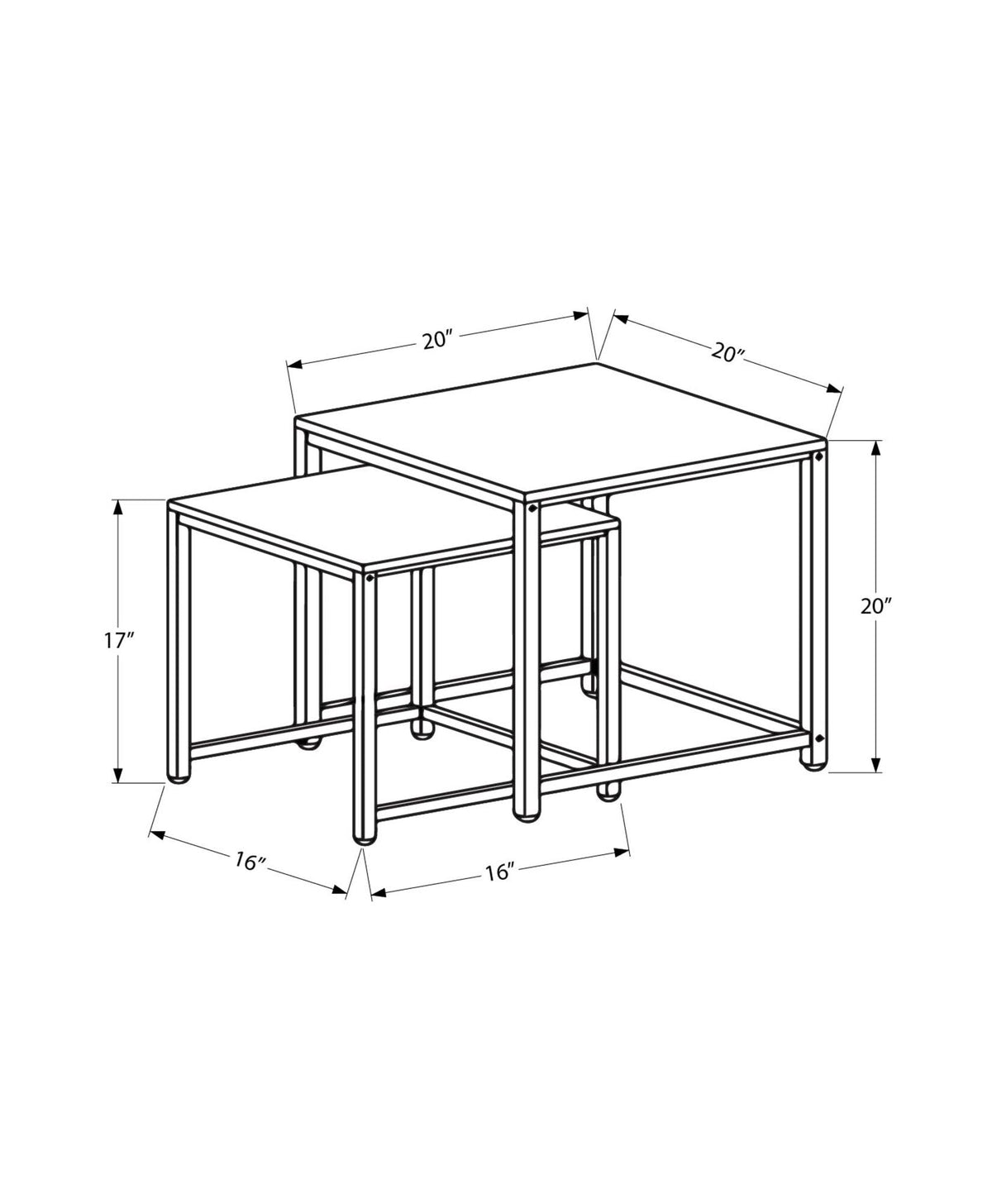 Nesting Table, Space-Saving Design Transitional (Set of 2) by Unique Piece Furniture