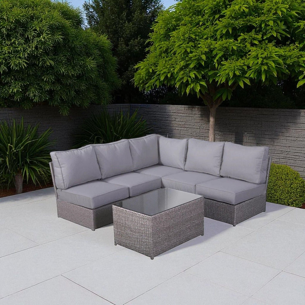 Comfortable Modern Patio Rattan Sectional Set With Cushions by Unique Piece Furniture