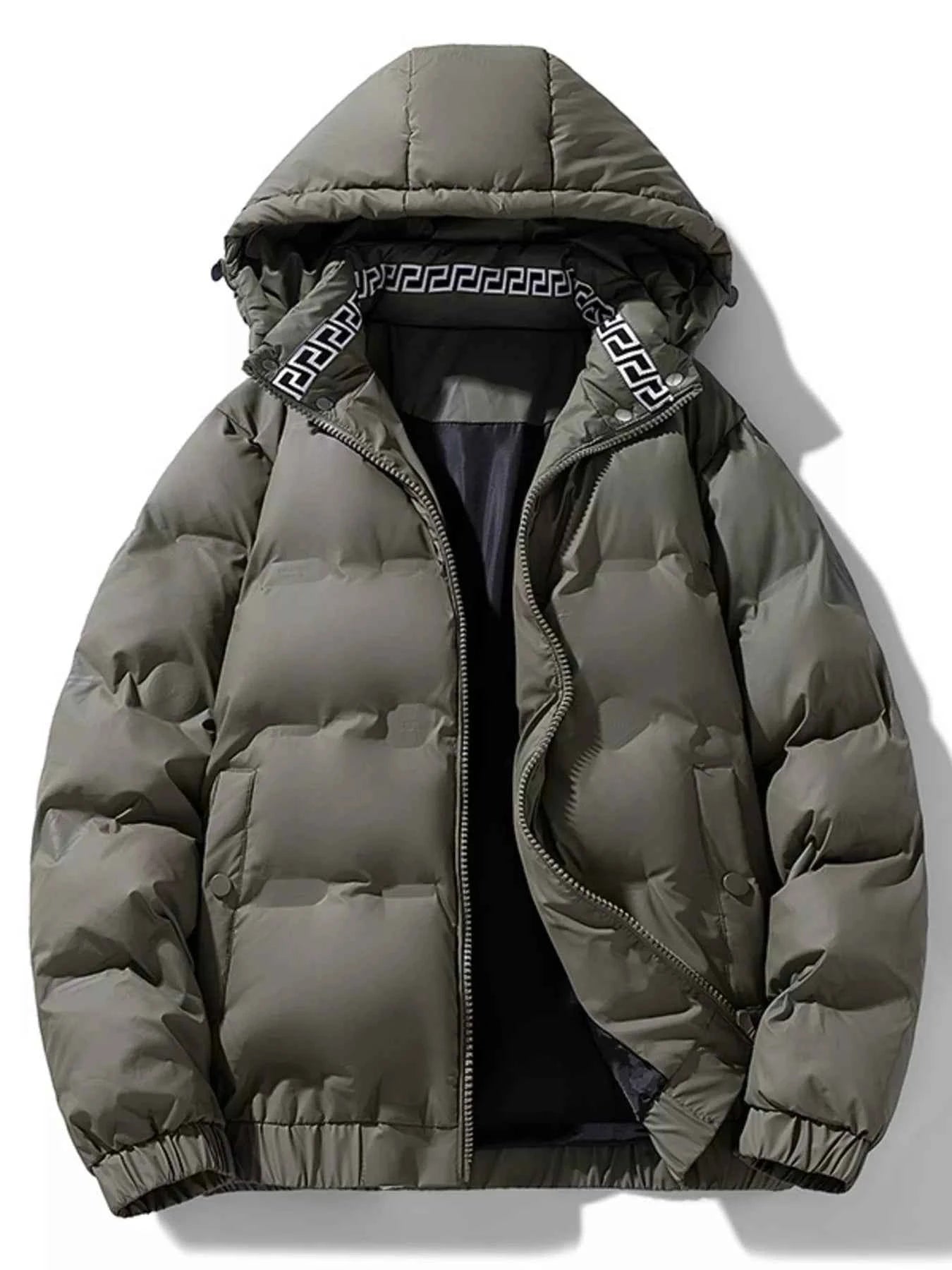 Men's Plus Size Hooded Padded Winter Coat by Simply Love