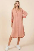Mittoshop Button Down Long Sleeve Shirt Dress by Femstylo