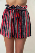 White Birch Full Size High Waisted Striped Shorts by Wild and Free Boutique
