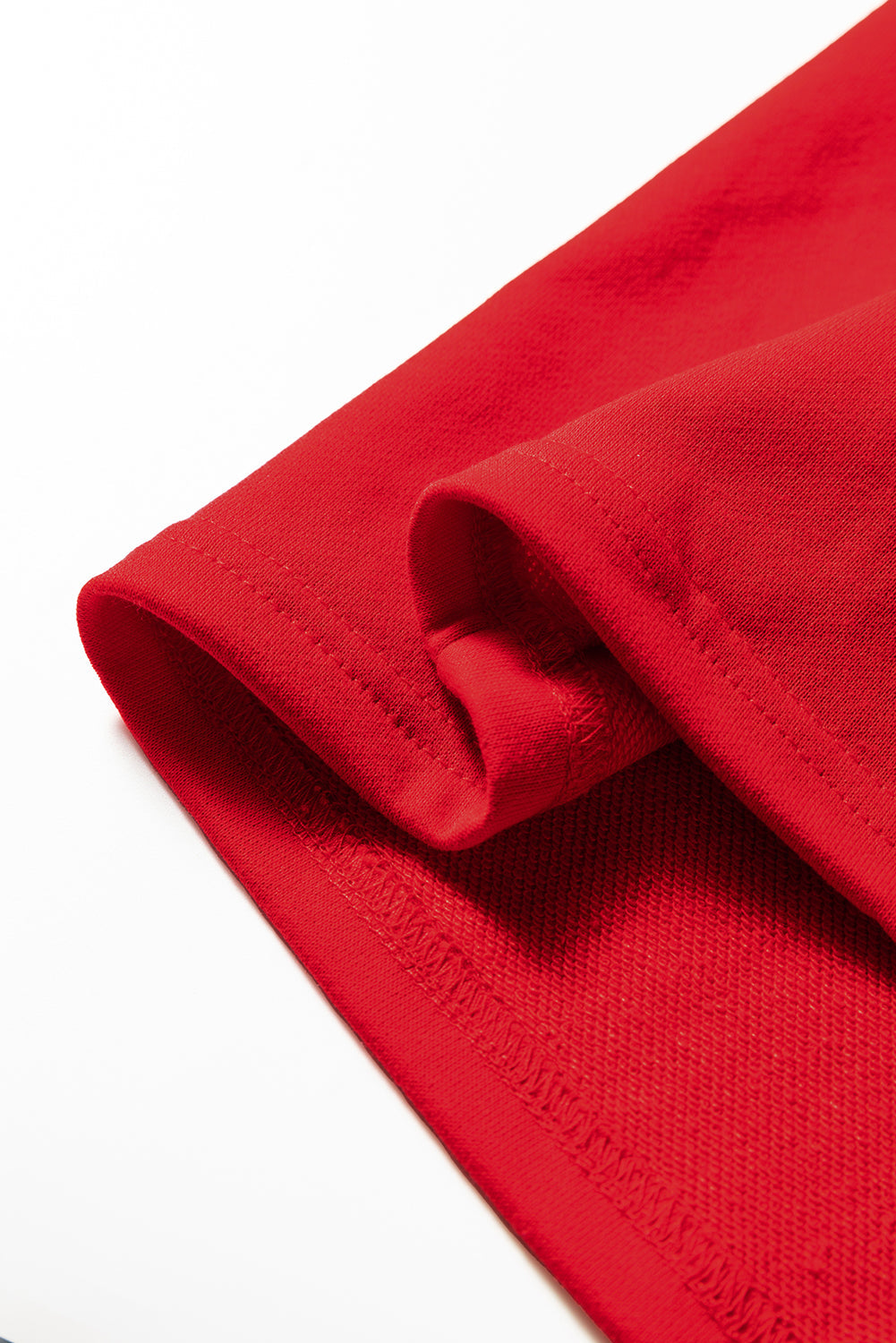 Fiery Red Varsity Contrast Banded Sleeve Shift Sweatshirt Dress by Wild and Free Boutique