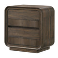 Flair Rounded Edges Nightstand, 2 Drawer Storage - Brown by Unique Piece Furniture