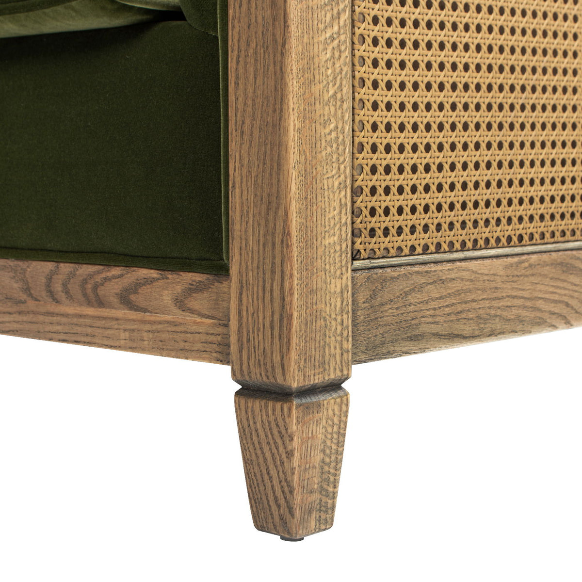 Georgia - Cane Tuxedo Armchair - Olive Green by Unique Piece Furniture