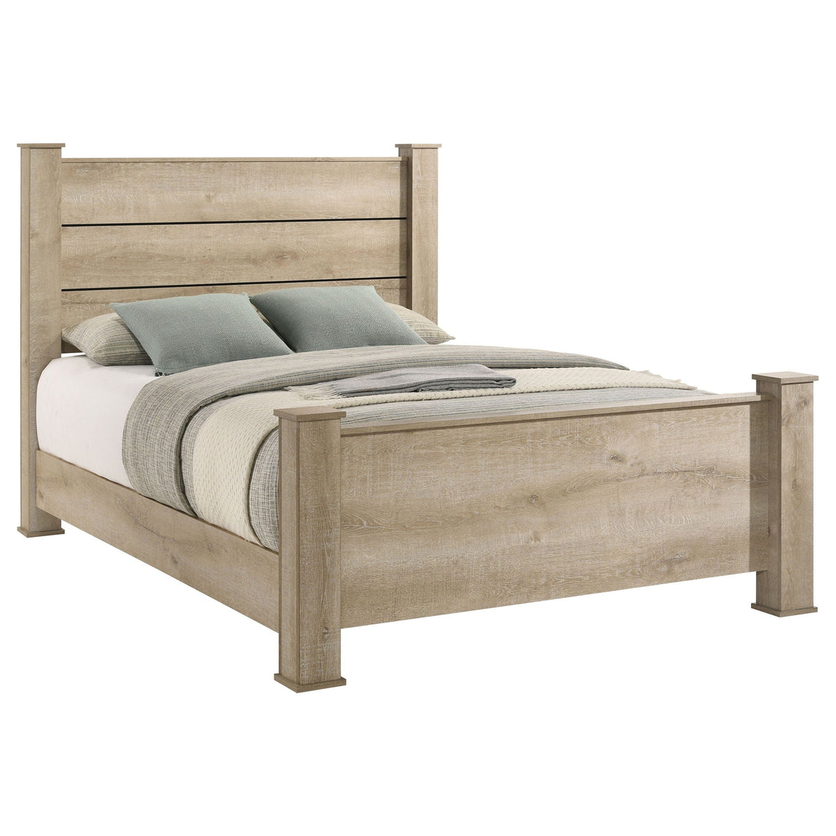 Oakglen 55-inch Queen Panel Bed Weathered Oak by Unique Piece Furniture