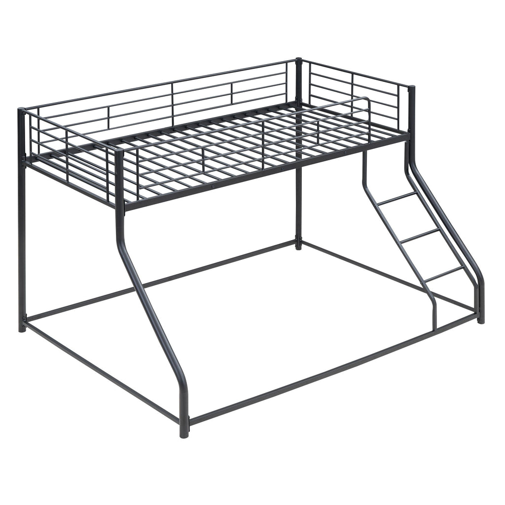 Metal Floor Bunk Bed With Sloped Ladder, Space Saving Design by Unique Piece Furniture