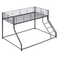 Metal Floor Bunk Bed With Sloped Ladder, Space Saving Design by Unique Piece Furniture