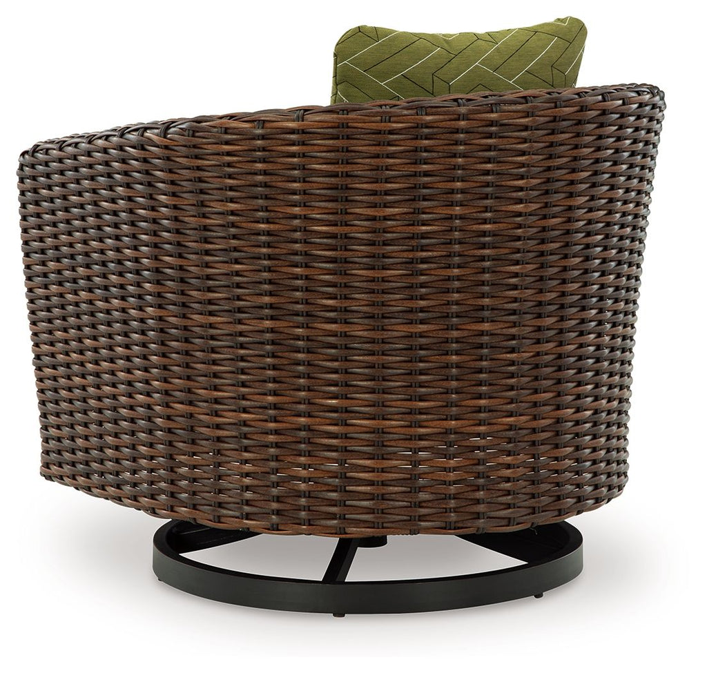 Horizon Hall - Swivel Lounge With Cushion - Brown / Green by Unique Piece Furniture