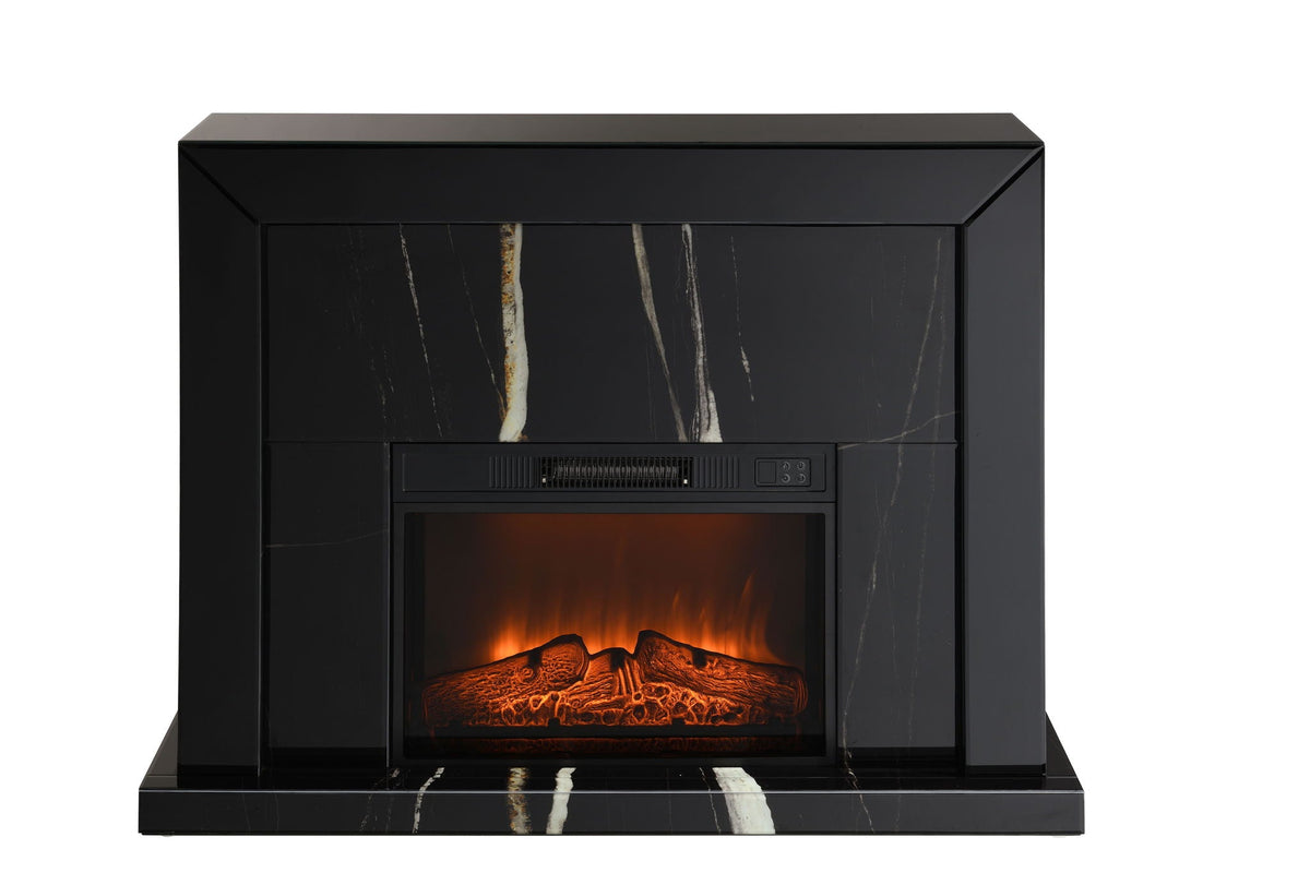Drisana - Mirrored Fireplace - Black by Unique Piece Furniture