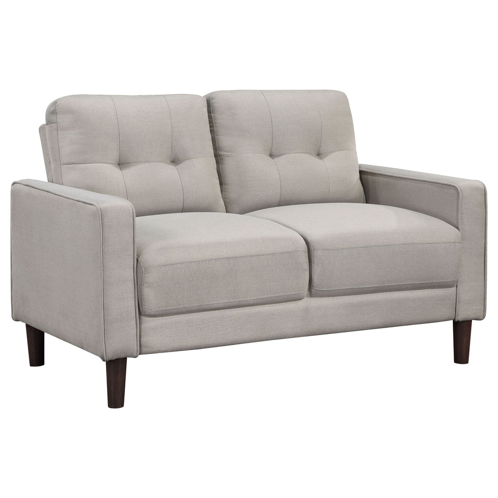 Bowen Upholstered Track Arm Tufted Loveseat Beige by Unique Piece Furniture