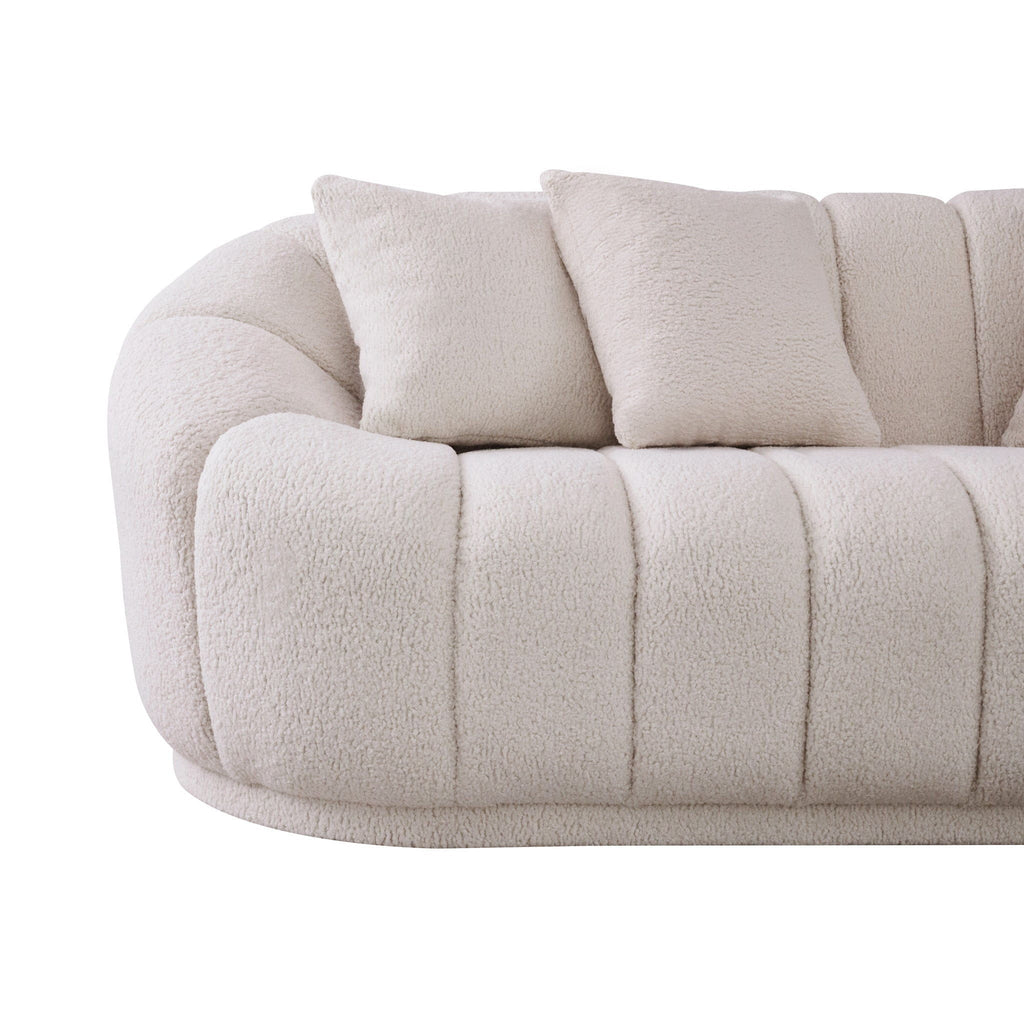Maximilian - Modern Japandi Style Tight Back Boucle Couches by Unique Piece Furniture