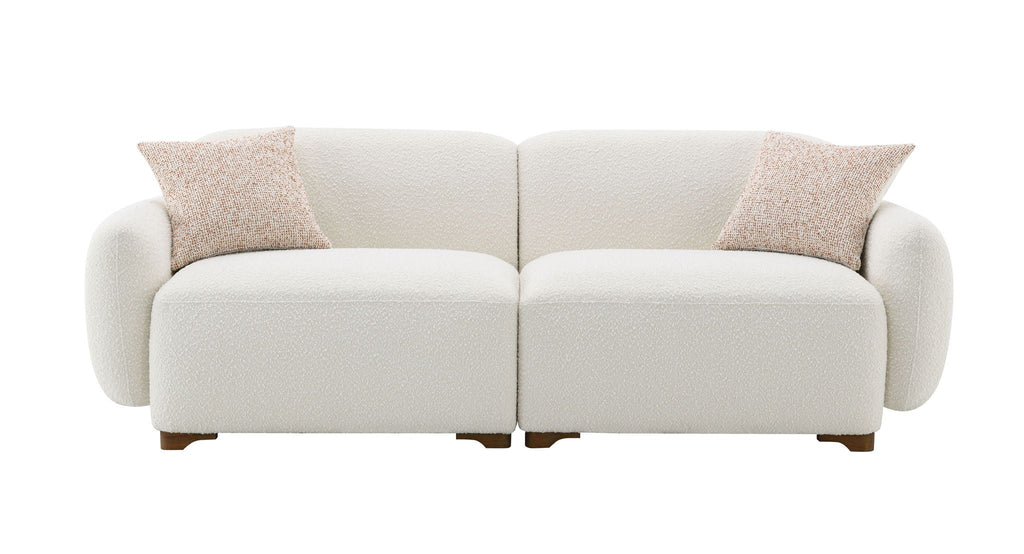 Darius - Boucle Sofa With 2 Toss Pillows - Beige by Unique Piece Furniture