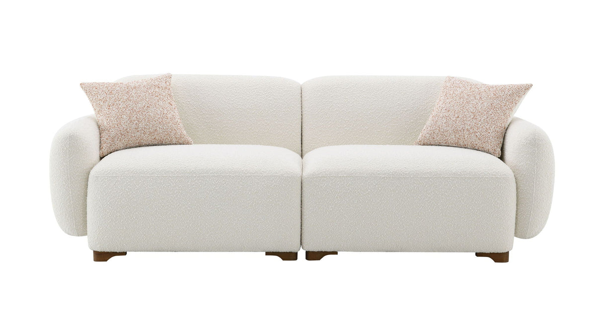 Darius - Boucle Sofa With 2 Toss Pillows - Beige by Unique Piece Furniture