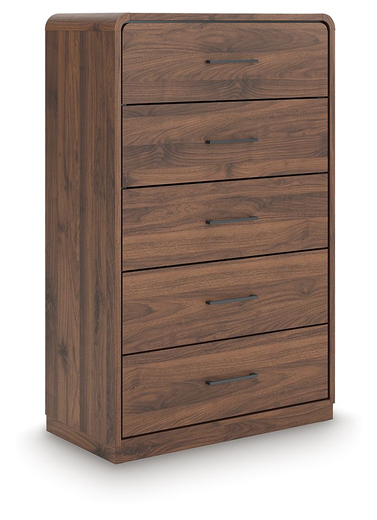 Fortlorn - Five Drawer Chest - Walnut Brown by Unique Piece Furniture