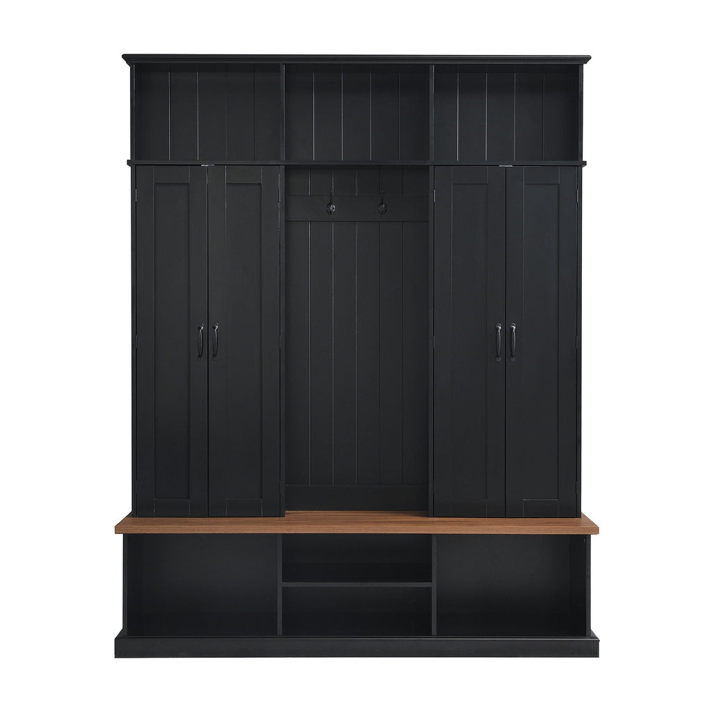Entryway Hall Tree With Bench, 3 Top Cubbies & Bottom Storage Space by Unique Piece Furniture