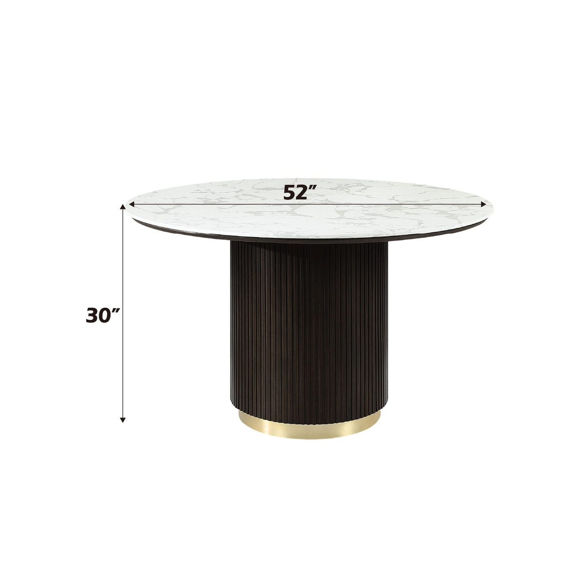 Clayten - Around Dining Table - Marble / Espresso by Unique Piece Furniture