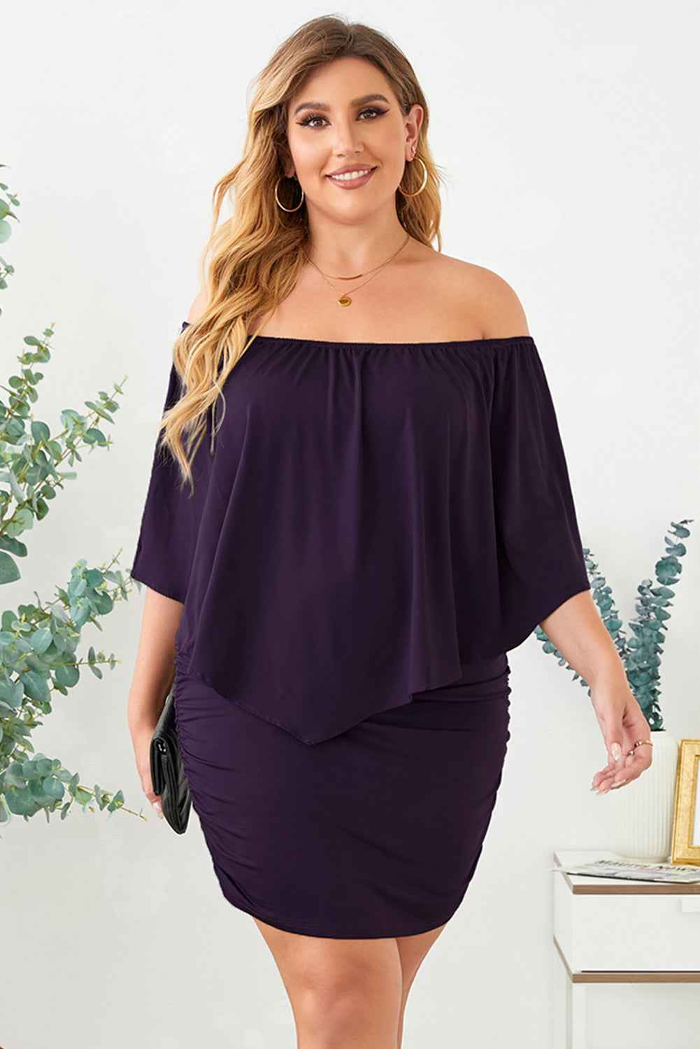 Plus size Dressing Layered Fiery Red Mini Poncho Dress by Wild and Free Boutique