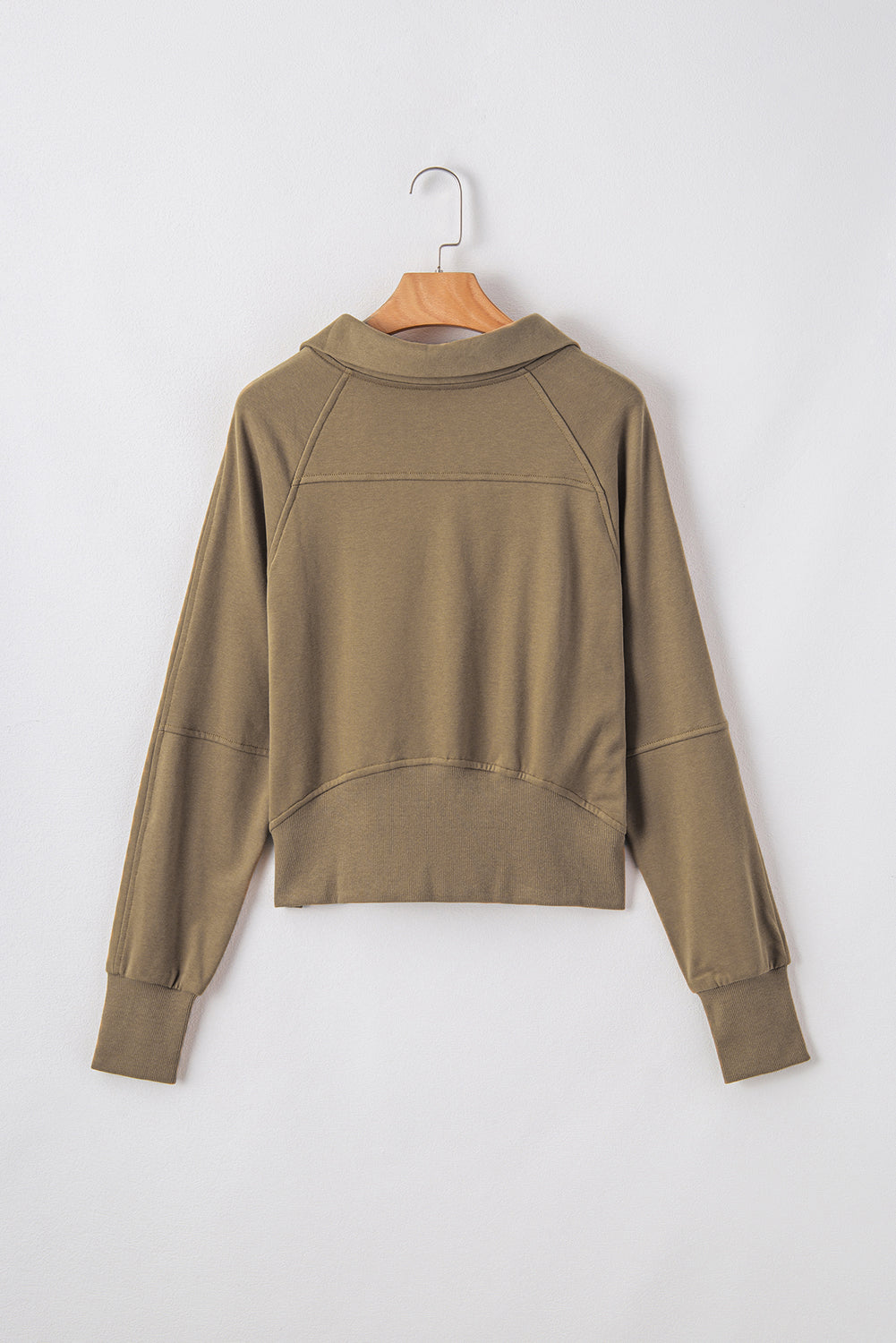 Smoke Green Quarter Zip Stand Neck Kangaroo Pocket Sweatshirt by Wild and Free Boutique