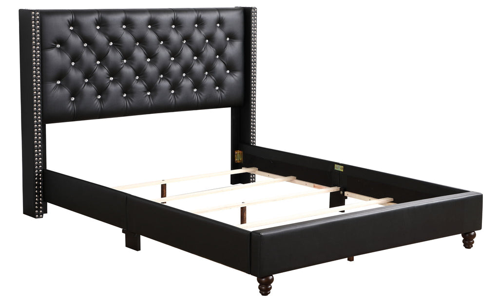 Upholstered Nailhead Trim Chic Bed by Unique Piece Furniture