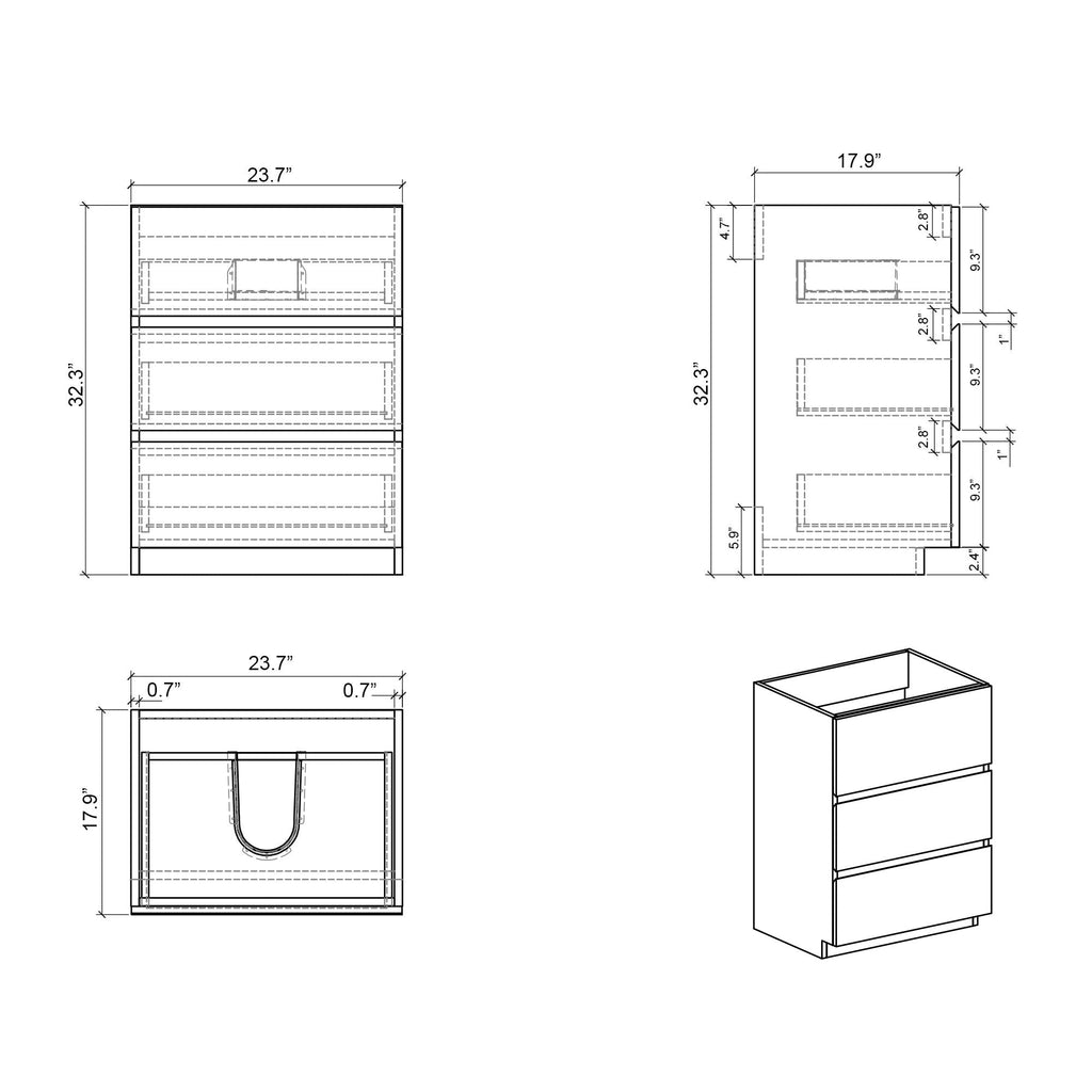 Alice - Bathroom Vanity With Large Storage, Freestanding by Unique Piece Furniture