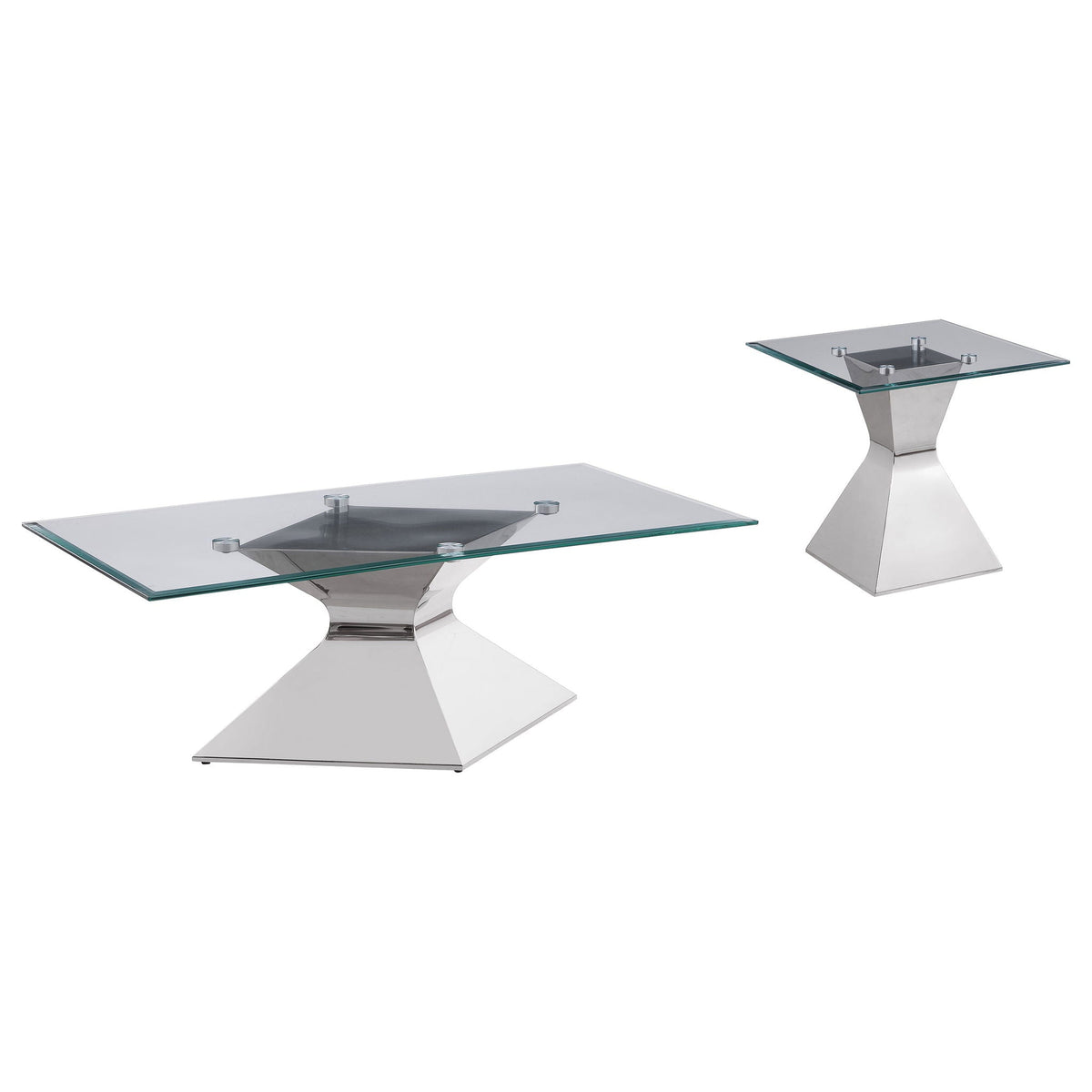 Jenny 2-piece Rectangular Coffee and End Table Set Chrome by Unique Piece Furniture