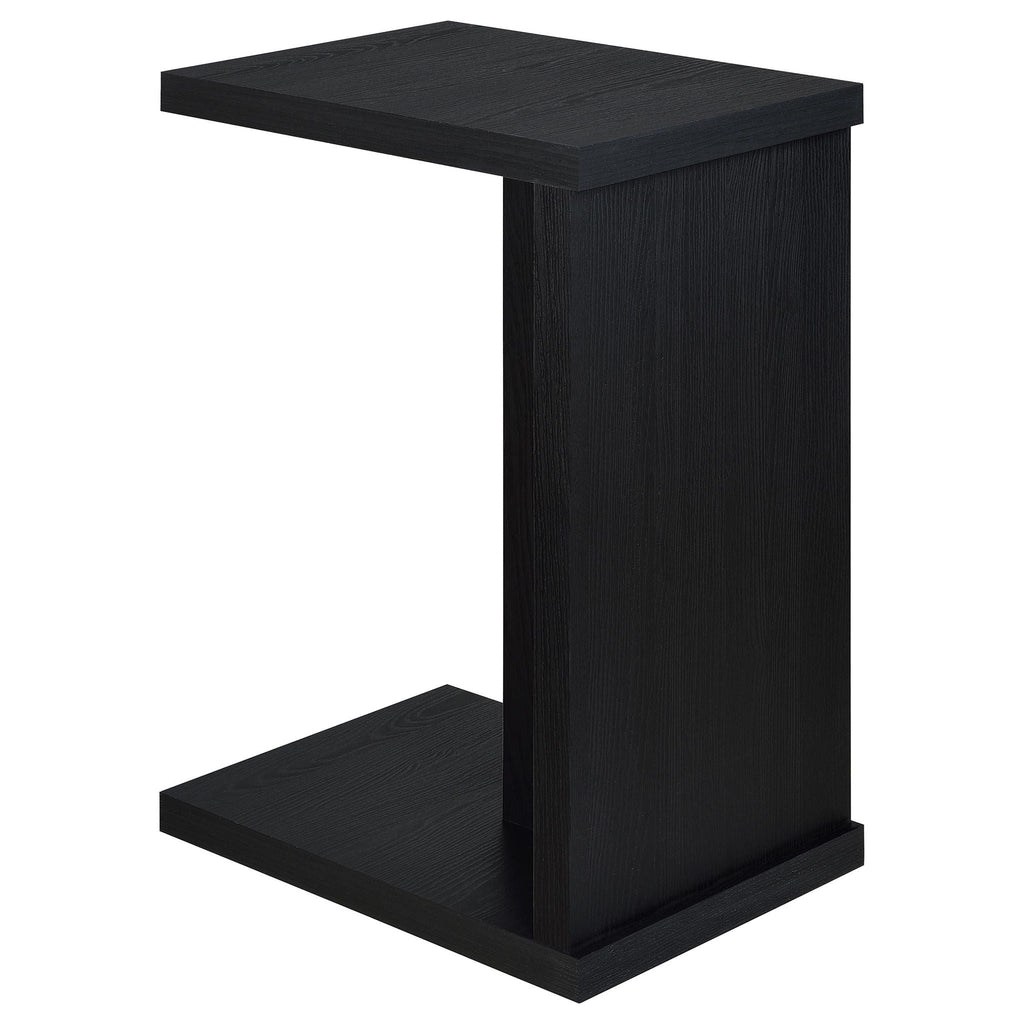 Clower Engineered Wood C-Shaped Sofa Side Table Black by Unique Piece Furniture