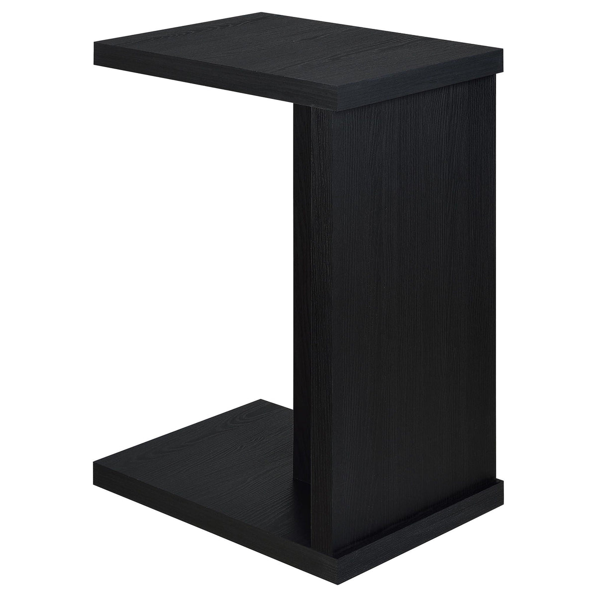 Clower Engineered Wood C-Shaped Sofa Side Table Black by Unique Piece Furniture