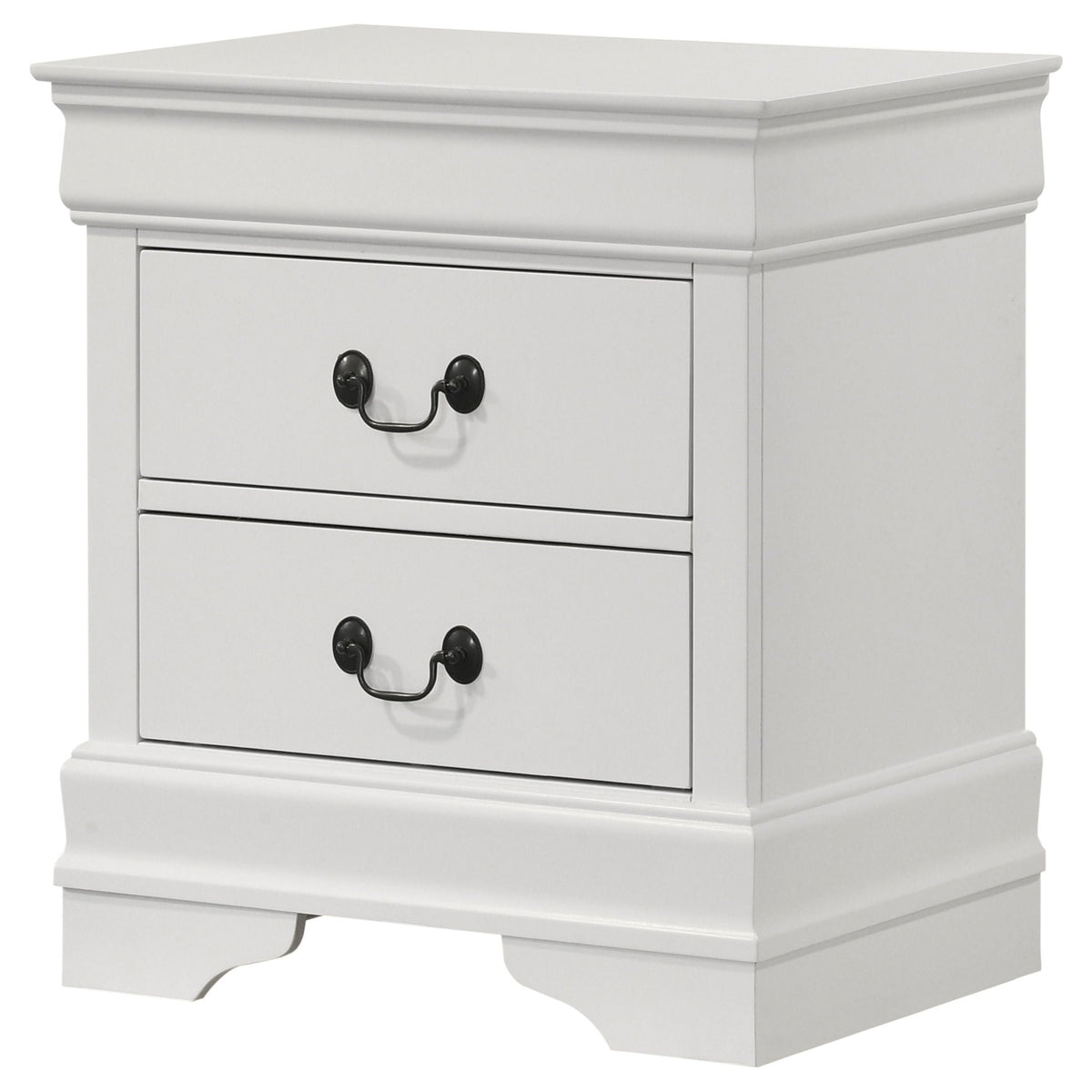 Louis Philippe 2-drawer Nightstand Bedside Table White by Unique Piece Furniture