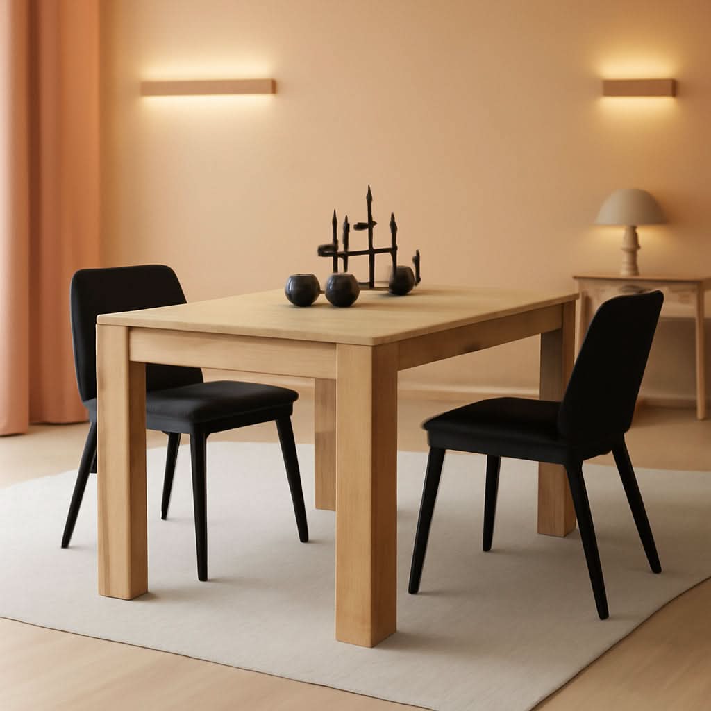 Oak Laminate Finish Extendable Dining Table With Two Leaves by ShipItFurniture
