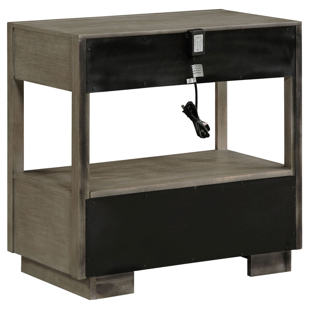Durango 2-drawer Nightstand Bedside Table Taupe Oak by Unique Piece Furniture