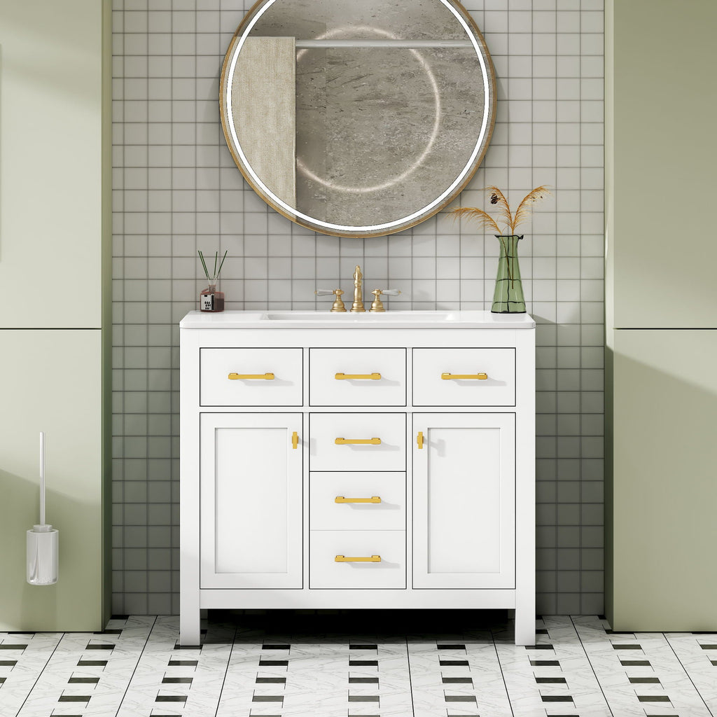 Bathroom Vanity With Sink Combo Set, Modern Bathroom Cabinet With 4 Drawers by Unique Piece Furniture
