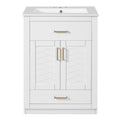 Modern Bathroom Vanity With Integrated Ceramic Sink, 2 Door Cabinet With Tip-Out Drawer by Unique Piece Furniture