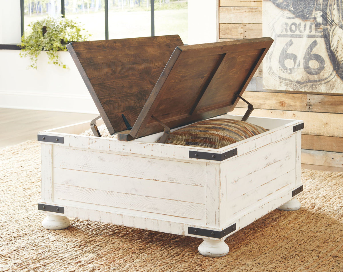 Wystfield - Cocktail Table with Storage - White / Brown by Unique Piece Furniture