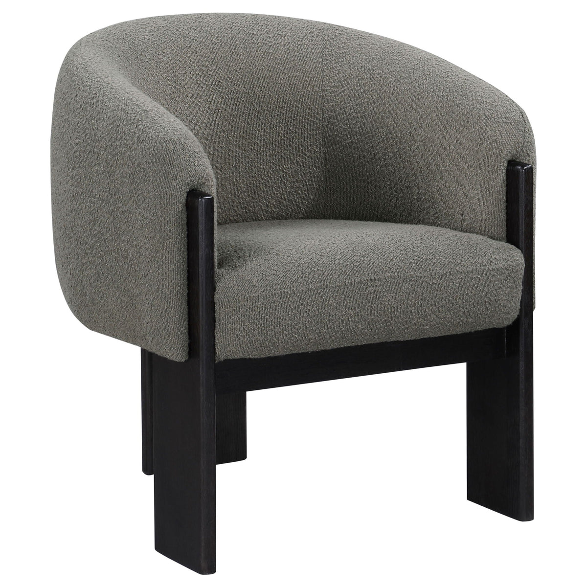 Valdez Boucle Upholstered Barrel Back Accent Chair Brown by Unique Piece Furniture