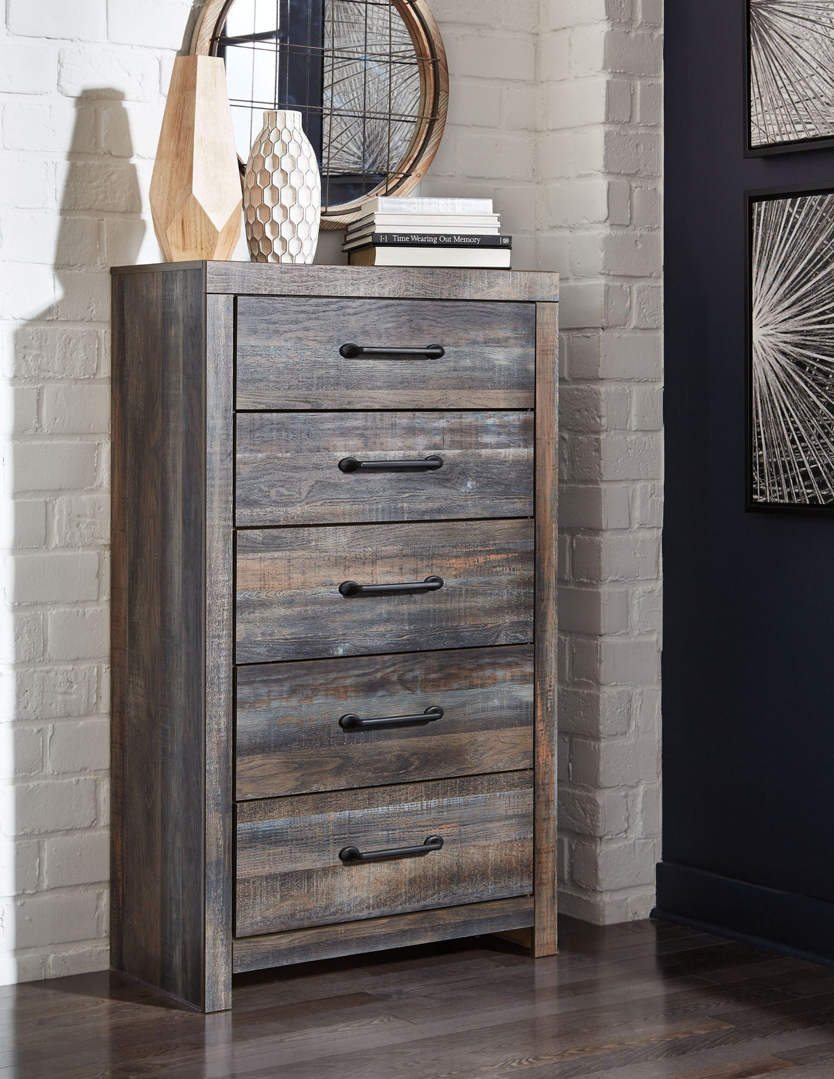 Drystan - Five Drawer Chest - Brown / Beige by Unique Piece Furniture