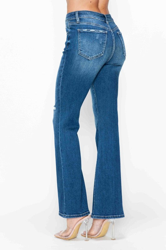 bytos Full Size High Rise Bootcut Jeans with Pockets by Wild and Free Boutique
