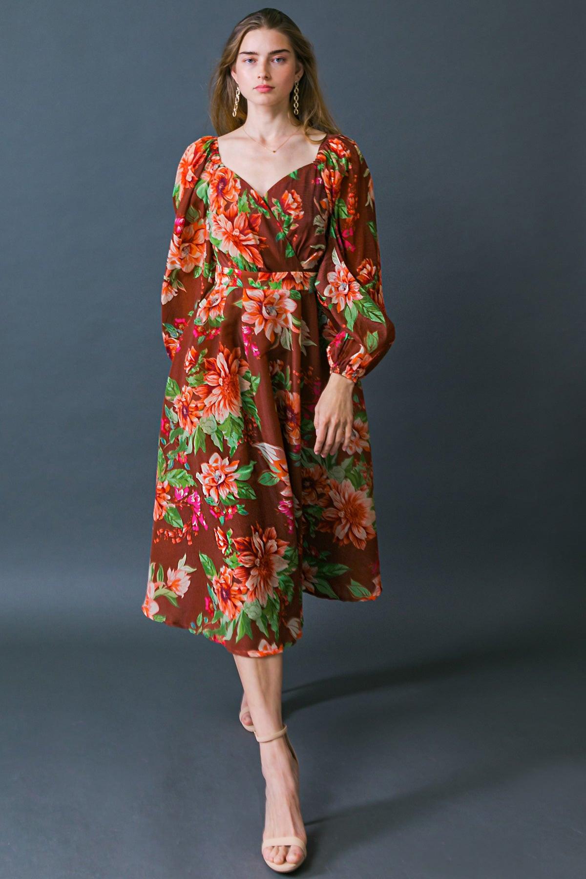 LET IT HAPPEN WOVEN ORGNZA MIDI DRESS by Flying Tomato