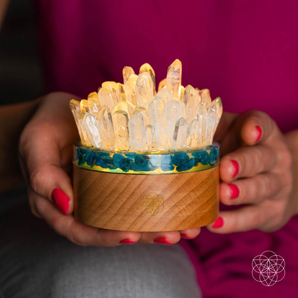 Find My Voice - Quartz & Apatite Lamp of Blooming Confidence by Conscious Items