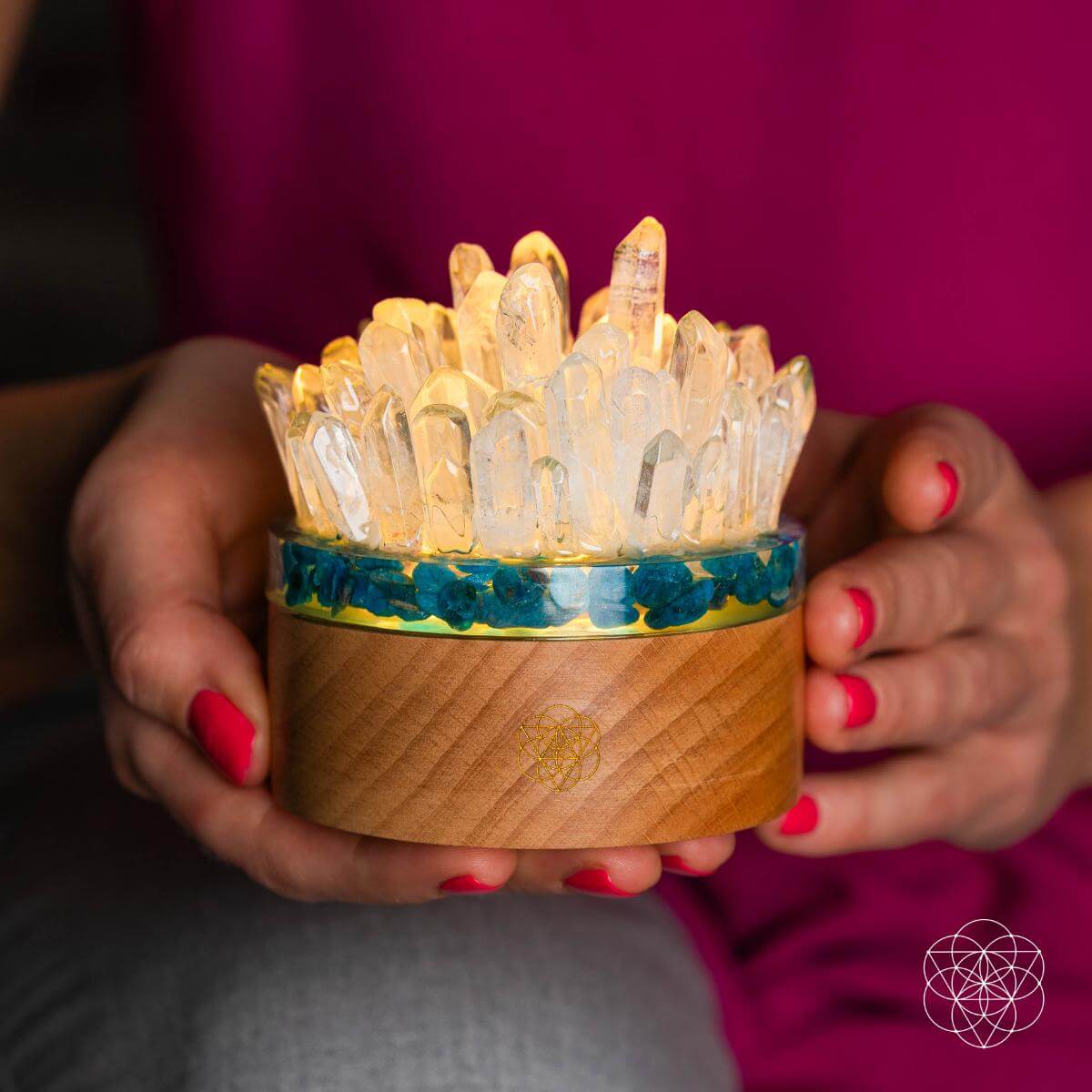 Find My Voice - Quartz & Apatite Lamp of Blooming Confidence by Conscious Items