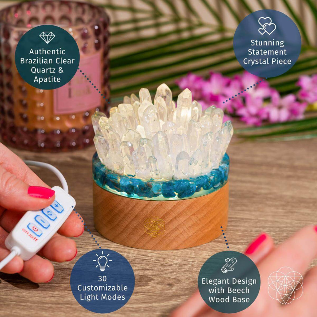 Find My Voice - Quartz & Apatite Lamp of Blooming Confidence by Conscious Items